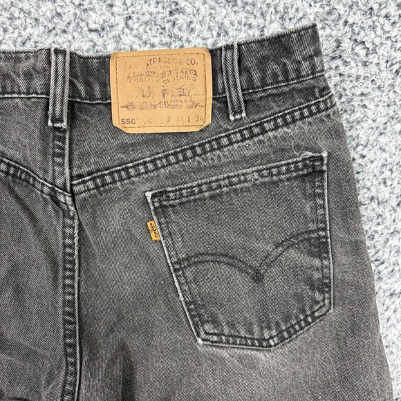 Levi's Other - Vintage Levis Jeans Mens 32x25 Black Denim Orange Tab 550 Relaxed USA 90s Grunge